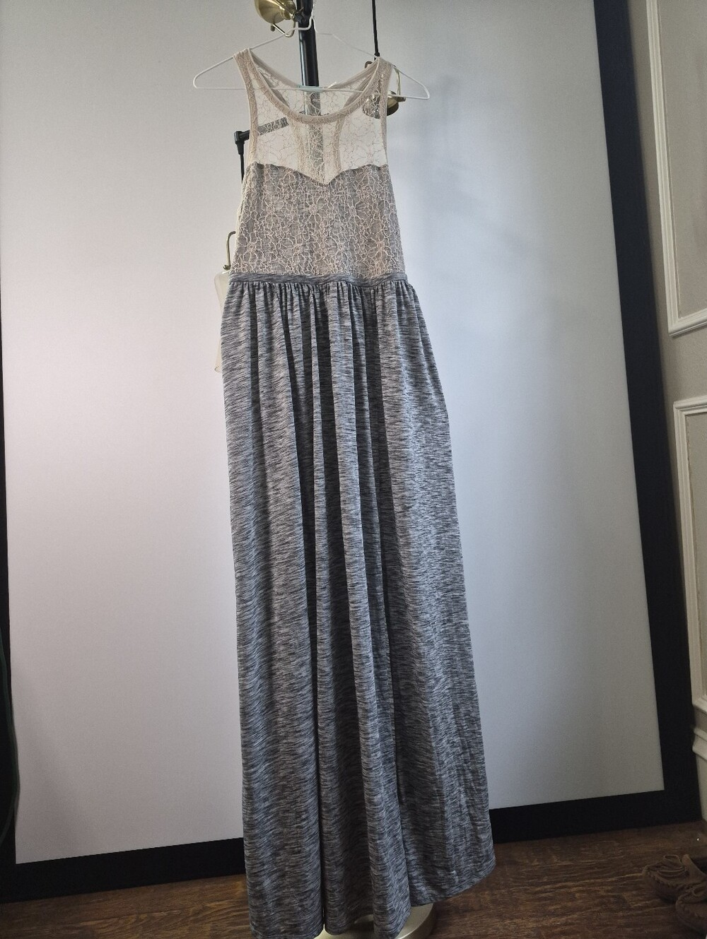 Kimchi Blue Lace Detail Maxi Dress, Boho Summer Dress, Racerback Long Dress